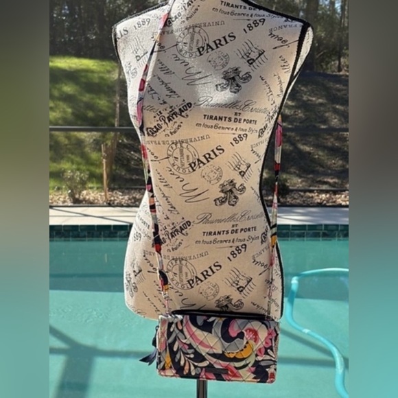 🆑loset 🆑clearance VERA BRADLEY Crossbody Bag/wallet RFID adjustable strap - Picture 2 of 11